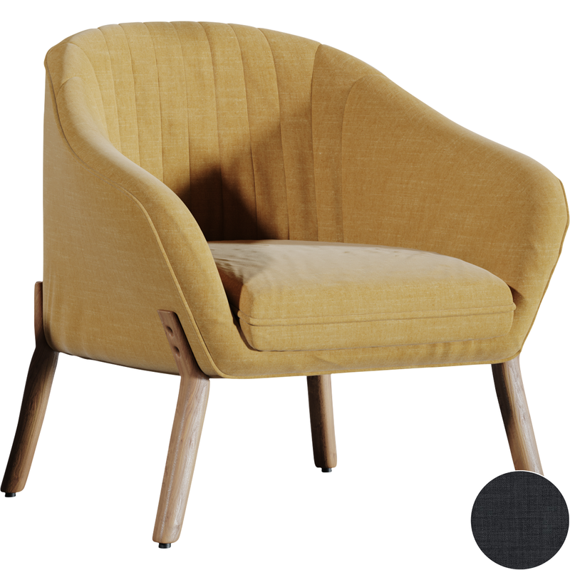 Vida Designs Hatton Linen Modern Tub Chair - Dark Grey