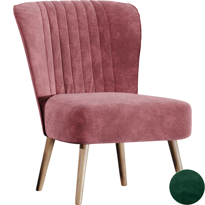 Vida Designs Lincoln Velvet Accent Chair - Forest Green