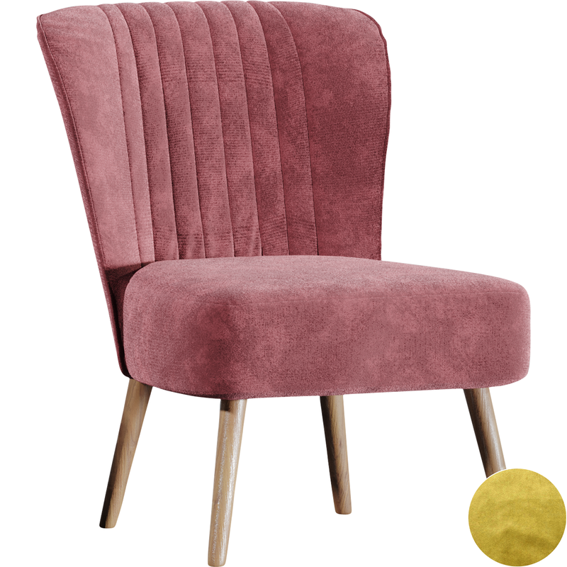 Vida Designs Lincoln Velvet Accent Chair - Mustard
