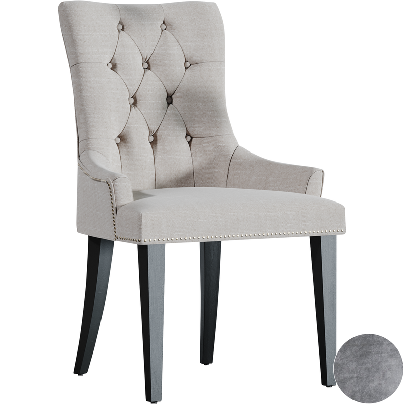 Vida Designs Alton Velvet Accent Dining Chair - Light Grey