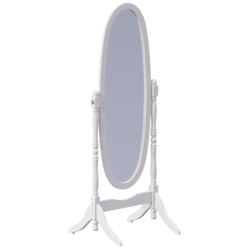 Vida Designs Nishano Oval Cheval Mirror - White