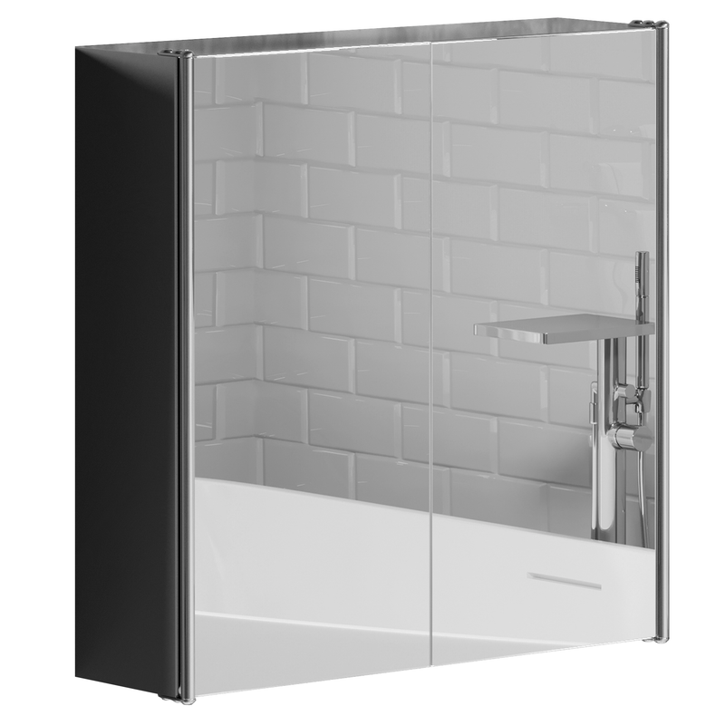 Bath Vida Tiano Stainless Steel Mirrored Double Cabinet