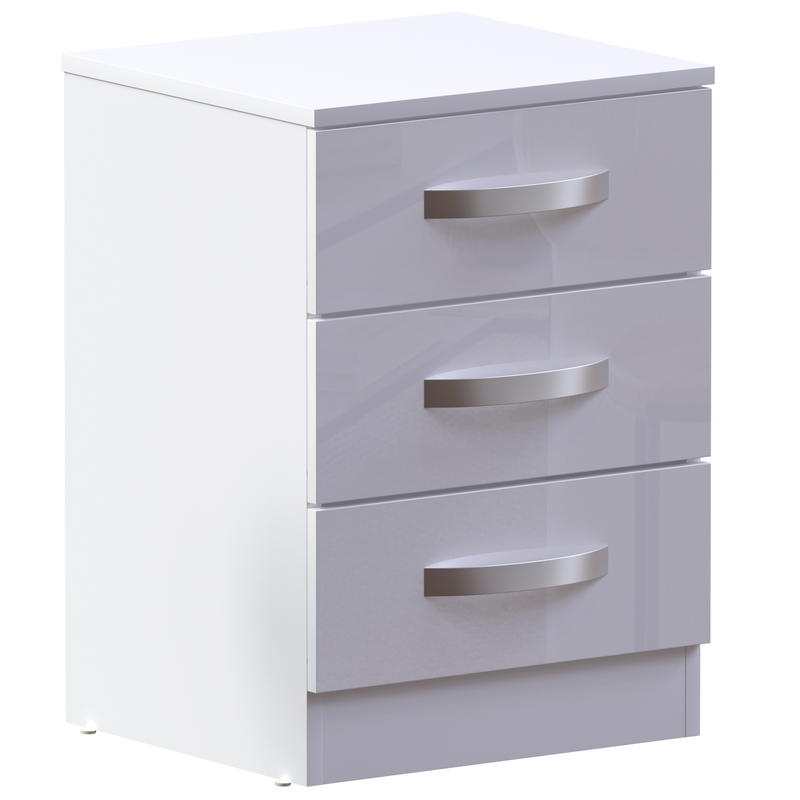 Vida Designs Hulio 3 Drawer Bedside Cabinet - White