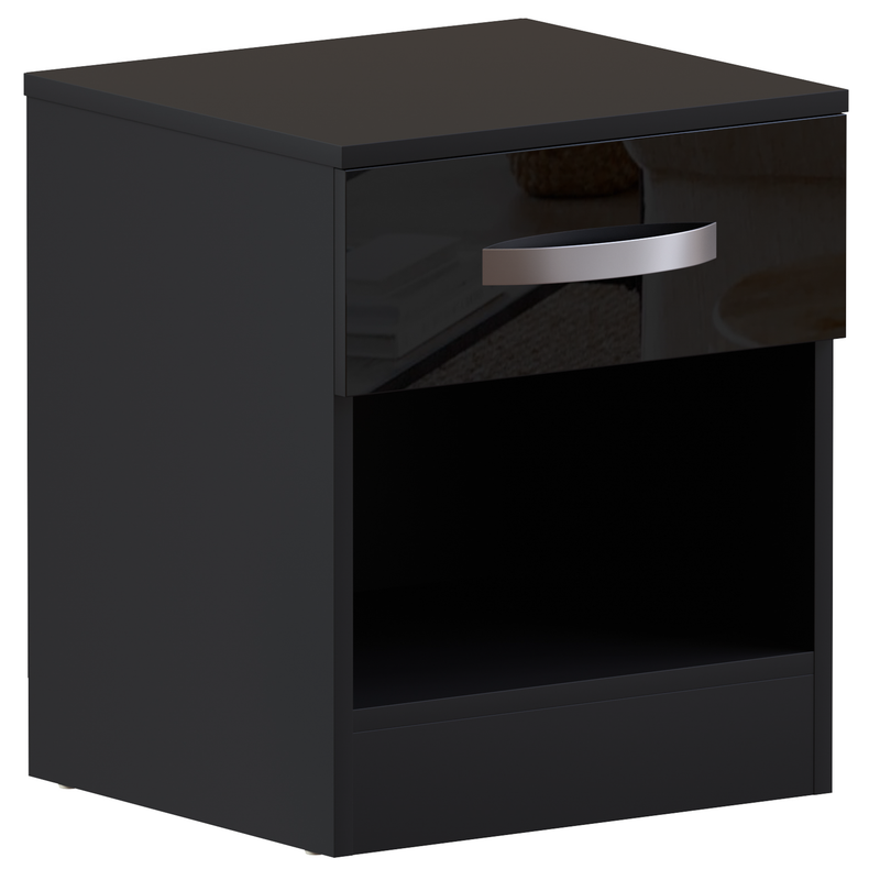 Vida Designs Hulio 1 Drawer Bedside Cabinet - Black