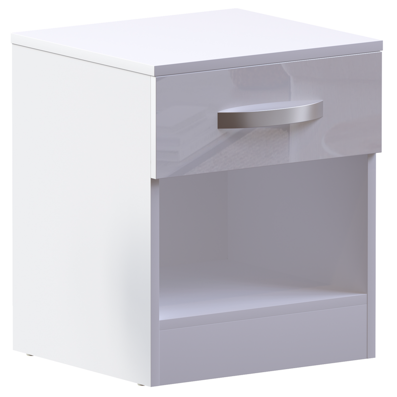 Vida Designs Hulio 1 Drawer Bedside Cabinet - White