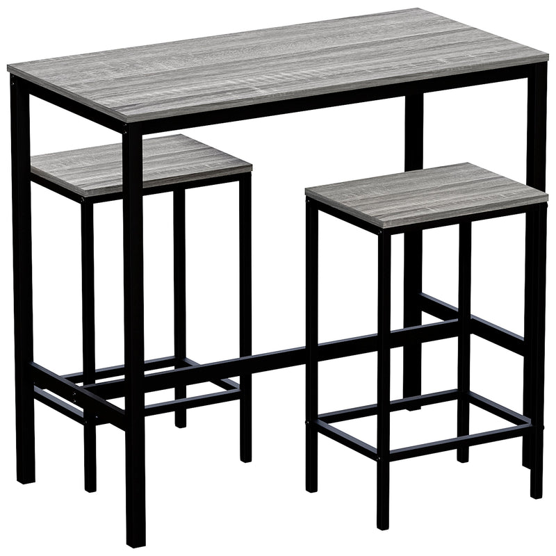 Vida Designs Roslyn 2 Seater Bar Table Set - Grey