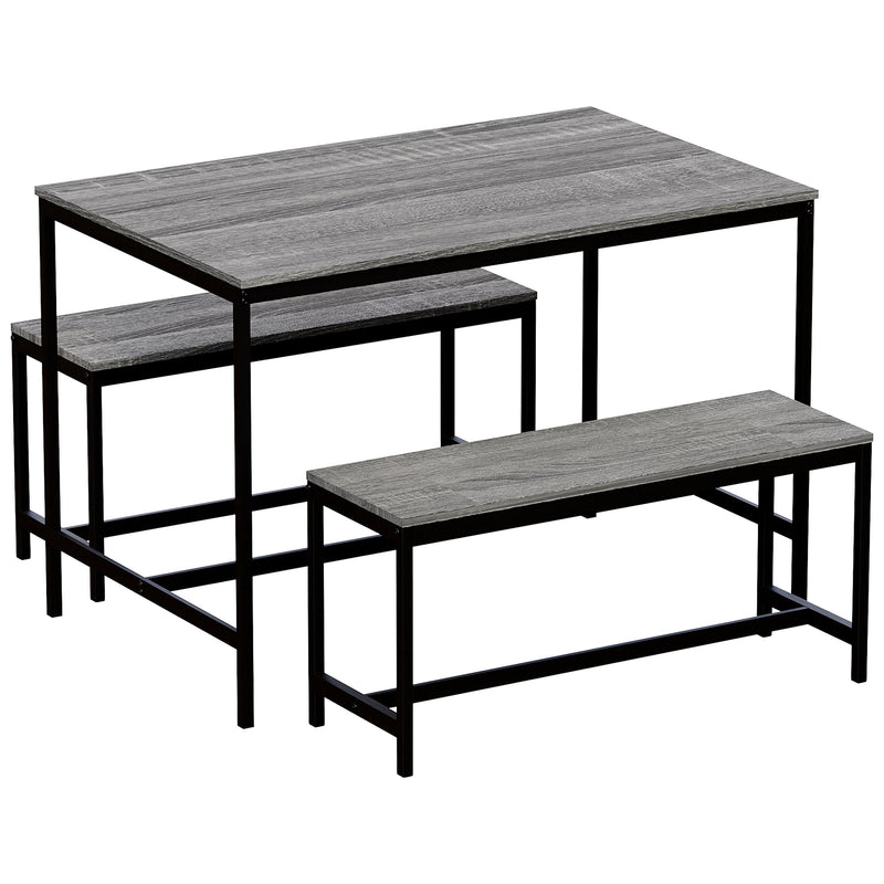 Vida Designs Roslyn 4 Seater Dining Table With Bench Set - Grey