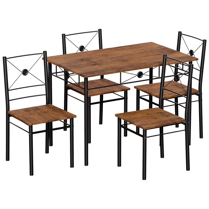 Vida Designs Roslyn 4 Seater Dining Set - Dark Wood