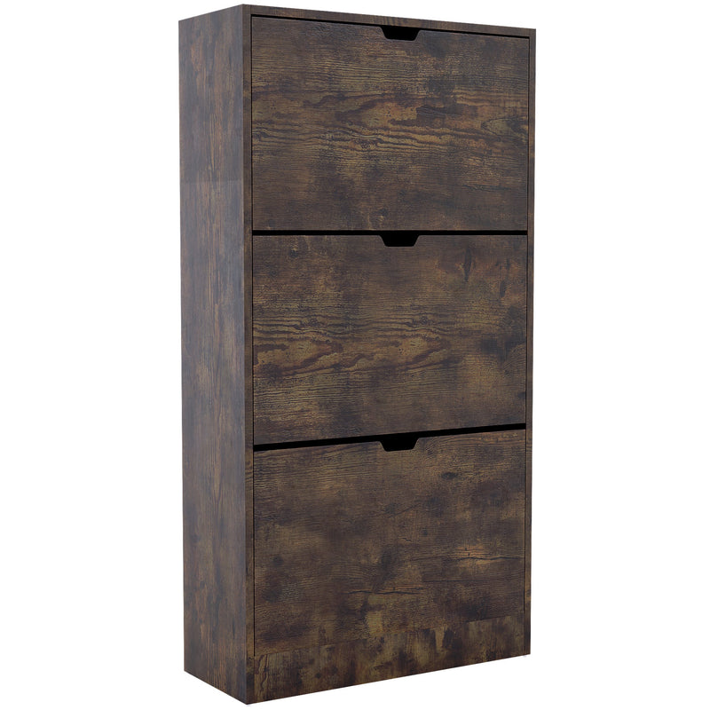 Vida Designs 3 Drawer Shoe Cabinet - Dark Wood - FSC