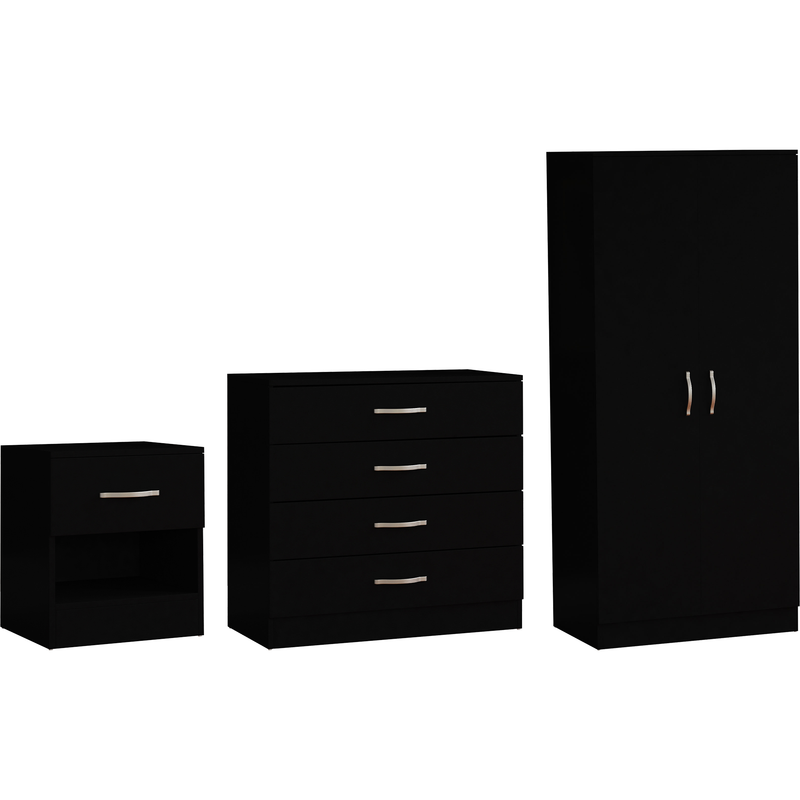 Vida Designs Riano Trio Bedroom Set - Black